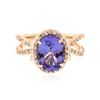 Image 1 : 14KT Rose Gold 4.34 ctw Tanzanite and Diamond Ring