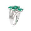 Image 3 : 18KT White Gold 4.48 ctw Emerald and Diamond Ring