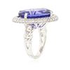 Image 3 : 18KT White Gold GIA Certified 30.19 ctw Tanzanite and Diamond Ring