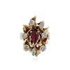 Image 1 : 14KT Yellow Gold 1.00 ctw Ruby and Diamond Ring