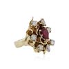 Image 2 : 14KT Yellow Gold 1.00 ctw Ruby and Diamond Ring