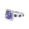 Image 2 : 14KT White Gold 3.49 ctw Tanzanite, Sapphire and Diamond Ring