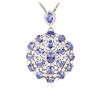Image 1 : 14KT White Gold 18.08 ctw Tanzanite and Diamond Pendant With Chain
