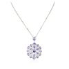 Image 2 : 14KT White Gold 18.08 ctw Tanzanite and Diamond Pendant With Chain