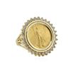 Image 2 : 14KT Yellow Gold 0.37 ctw Diamond Coin Ring