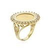 Image 3 : 14KT Yellow Gold 0.37 ctw Diamond Coin Ring
