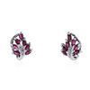 Image 1 : 14KT White Gold 0.80 ctw Ruby and Diamond Earrings