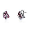 Image 2 : 14KT White Gold 0.80 ctw Ruby and Diamond Earrings