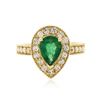 Image 1 : 14KT Yellow Gold 1.34 ctw Emerald and Diamond Ring