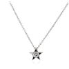Image 1 : 14KT White Gold 0.20 ctw Diamond Star Pendant With Chain