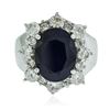 Image 1 : 14KT White Gold 5.46 ctw Sapphire and Diamond Ring