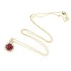 Image 1 : 14KT Yellow Gold 2.12 ctw Rubellite and Diamond Pendant With Chain