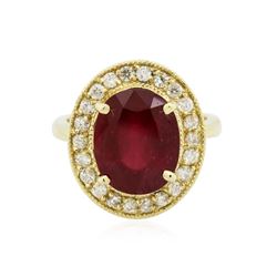 14KT Yellow Gold 6.94 ctw Ruby and Diamond Ring