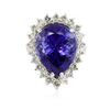 Image 1 : 14KT White Gold GIA Certified 13.39 ctw Tanzanite and Diamond Ring