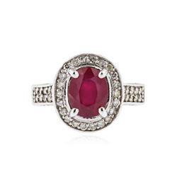 14KT White Gold 2.95 ctw Ruby and Diamond Ring