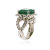 Image 3 : 14KT White Gold 6.63 ctw Emerald and Diamond Ring