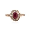 Image 1 : 14KT Rose Gold 0.78 ctw Ruby and Diamond Ring