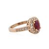 Image 2 : 14KT Rose Gold 0.78 ctw Ruby and Diamond Ring