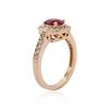 Image 3 : 14KT Rose Gold 0.78 ctw Ruby and Diamond Ring