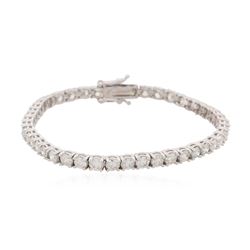 14KT White Gold 6.75 ctw Diamond Tennis Bracelet