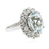 Image 2 : 14KT White Gold 6.18 ctw Blue Topaz and Diamond Ring