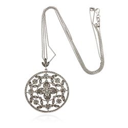 14KT White Gold 2.38 ctw Diamond Pendant With Chain