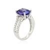 Image 3 : 18KT White Gold 3.95 ctw Tanzanite and Diamond Ring