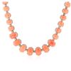 Image 2 : 14KT White Gold 81.27 ctw Coral and Diamond Necklace