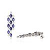 Image 2 : 14KT White Gold 9.36 ctw Sapphire and Diamond Earrings