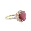 Image 2 : 14KT Yellow Gold 8.81 ctw Ruby and Diamond Ring