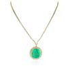 Image 2 : 18KT Yellow Gold GIA Certified 49.47 ctw Emerald and Diamond Necklace