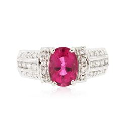 14KT White Gold GIA Certified 2.35 ctw Tourmaline and Diamond Ring