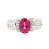 Image 1 : 14KT White Gold GIA Certified 2.35 ctw Tourmaline and Diamond Ring
