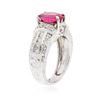 Image 3 : 14KT White Gold GIA Certified 2.35 ctw Tourmaline and Diamond Ring