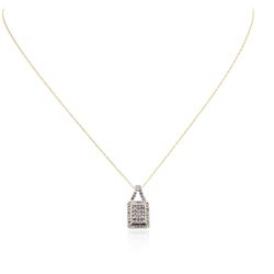 10KT Yellow Gold 0.25 ctw Diamond Pendant With Chain