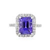 Image 1 : 14KT White Gold 5.08 ctw Tanzanite and Diamond Ring