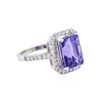 Image 2 : 14KT White Gold 5.08 ctw Tanzanite and Diamond Ring