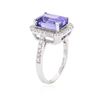 Image 3 : 14KT White Gold 5.08 ctw Tanzanite and Diamond Ring