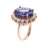 Image 3 : 14KT Rose Gold 14.31 ctw Tanzanite and Diamond Ring