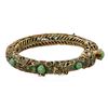 Image 2 : 10KT Yellow Gold 17.79 ctw Emerald Bangle Bracelet