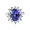 Image 1 : 14KT White Gold 3.67 ctw Tanzanite and Diamond Ring