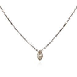 14KT White Gold 0.25 ctw Diamond Solitaire Necklace