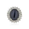 Image 1 : 14KT White Gold 8.24 ctw Blue Star Sapphire and Diamond Ring