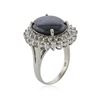 Image 3 : 14KT White Gold 8.24 ctw Blue Star Sapphire and Diamond Ring