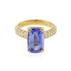 Image 1 : 18KT Yellow Gold 3.89 ctw Tanzanite and Diamond Ring