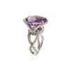Image 3 : 14KT White Gold 10.80 ctw Amethyst and Diamond Ring
