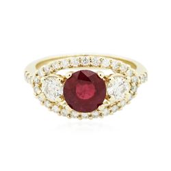 14KT Yellow Gold 1.78 ctw Ruby and Diamond Ring