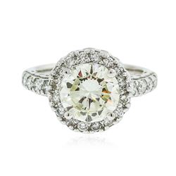 14KT White Gold 2.22 ctw SI-1/Light Yellow Diamond Ring