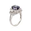 Image 3 : 14KT White Gold 3.80 ctw Tanzanite and Diamond Ring