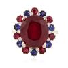 Image 1 : 14KT Yellow Gold 10.42 ctw Ruby, Sapphire and Diamond Ring